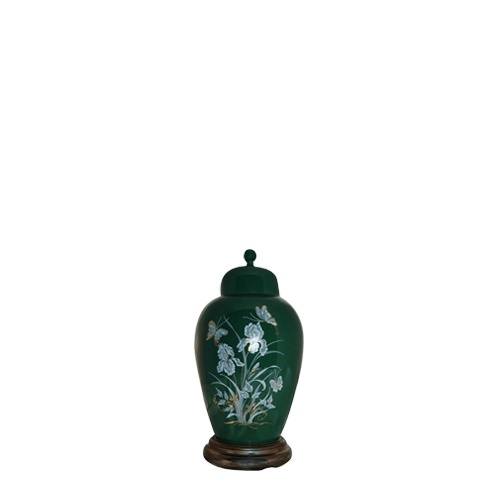 Iris Green Ceramic Keepsake Urn